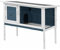 Vente-unique-Clapier en Bois sur Pieds pour Lapins et rongeurs - L. 91 x P. 45 x H. 70 cm - Bleu et Blanc - LAPIUS