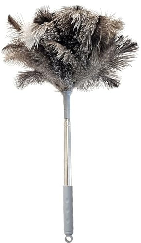 Ostrich feather dust collector, household dust removal tool, South African ostrich feather dust removal tool. (Scalable/51.18inch) (47cm*130cm)