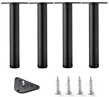 Pieds de meubles réglables en métal pour lits, bureaux, chaises et design stable Noir 20 cm Accessoires inclus