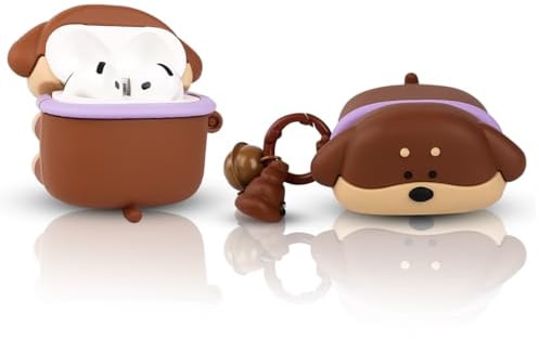 Hülle für AirPods 4th Erzeugung Ohrhörer(2024), XMBYGY Silikon Niedlich Cartoon Aufladung Stoßfeste schützende Kopfhörer Abdeckung mit Schlüsselbund für AirPods 4 Drahtlose Ohrhörer