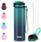 SLUXKE Gourde isotherme avec couvercle à paille, 700 ml, en acier inoxydable, double paroi en métal, anti-fuite, pour le sport, les voyages, la salle de sport