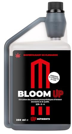 UP NUTRIENTS Bio Estimulante de Floración BLOOM UP 250 ml - Fertilizante Cosechas Flores y Cogollos - NPK 2,75 3 4 - Estimulación Fotosíntesis - Flores Abundantes y de Calidad