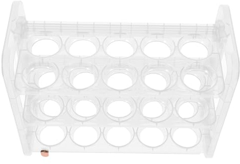 Dreistufiger Eierständer für Kühlschrank, Weißes Kunststoff Design | 3 Ebenen, Große Kapazität für Eier, Flip Konstruktion, Passend für Kühlschranktür und Innenraum