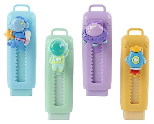 SacJkt Radiergummi Kinder, 4 Stück Kreatives Einziehbarer Radiergummi Set für Schulen, Skizzen, Gemälden, Künsten, Büros