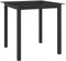 WKIEQACO Gartentisch schwarz 80x80x74cm Aluminium und Glas Outdoor Tische