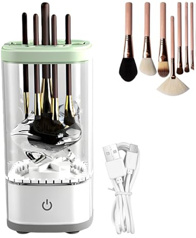 Electric Makeup Brush Cleaner, Rechargeable Automatic Washing Machine, Quick Dry Tool Cleaners, for Home, Travel, Vanity, Beauty Stations, Personal Care, Daily Grooming, 3.19x3.19x6.5 Inches