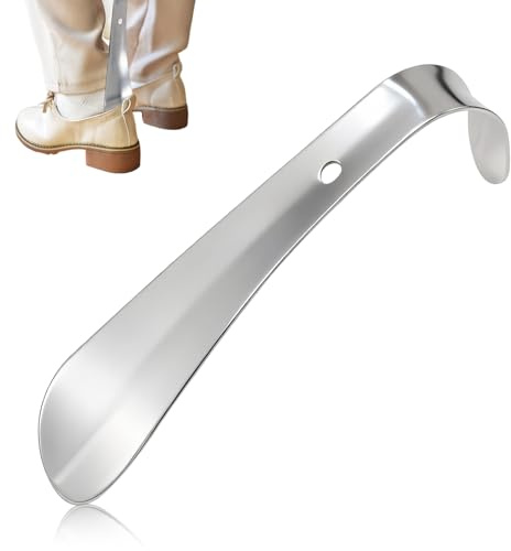 Metal Shoe Horn, Small Shoehorn Lazy Shoe Helper with Hanging Hole, Portable Shoes Spoon for Elderly, Comfort Shoes Horns-Flexible for Boots Sneakers & Leather