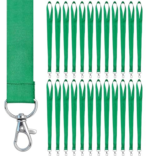 Piuluvor® 25 Stück Schlüsselband zum Umhängen 45 × 2 cm Lanyard Grün
