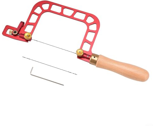 Vielseitige 7,6 cm U-förmige Laubsäge aus Aluminiumlegierung für den Außen- und Werkstattgebrauch, ergonomischer Holzgriff, gezackter Draht für präzise Holz- und Gummischnitte (Einzelsäge)
