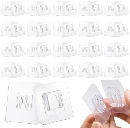 20 Cara Ganchos Adhesivos para Pared Ganchos Autoadhesivos de Doble | Colgadores Adhesivos Transparentes Impermeables Adecuados para Baño, Cocina, Sala de Estar Impermeable, buena adherencia