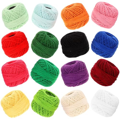 Tofficu Hilos De Bordar Para Punto De Cruz 16 Rollos De Colores Surtidos Hilo Para Bordar a Mano Y Manualidades Diy Suministro Para Costura Y Bordado Para DecoracióN Del Hogar