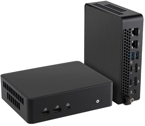 NUC 16 Pro Mini PC : Intel Core Ultra 7 356H, Graphismes Intel Arc,SSD M.2 PCIe Dual, Écran Quad 4K, Dual 2.5G LAN, Wi-FI 7, Noir, pour Les Affaires & Création de Contenu(32GB DDR5+2TB SSD)