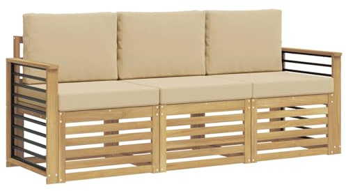 vidaXL Sofagarnituren Massivholz Akazie, Akazienholz-Sofa, Moderne Gartenmöbel-Sets, wetterfeste Sitzmöbel für entspannte Stunden im Freien