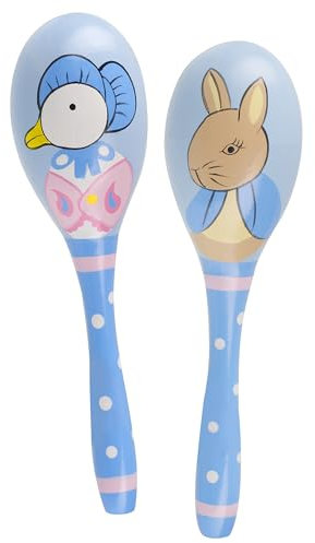 Peter Rabbit Toys - Wooden Maracas, Baby Rattle Set - Peter Rabbit and Jemima Puddleduck - Musical Instruments for Toddlers, Early Development & Activity Toys - Peter Rabbit Gifts by Orange Tree Toys