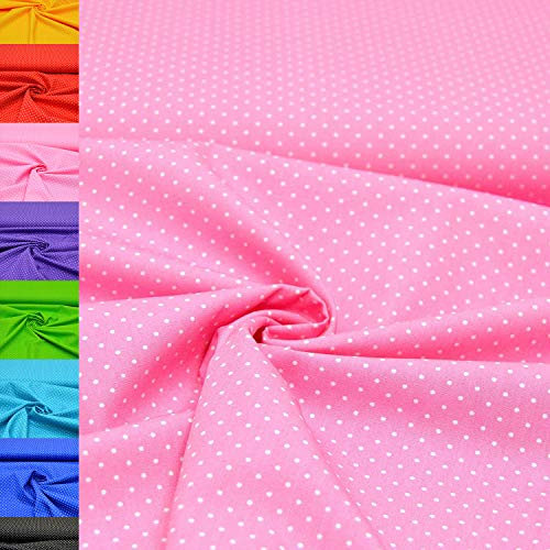 MAGAM-Stoffe Amelie Pünktchen Baumwollstoff Oeko-Tex Meterware 50cm (04. Rosa)
