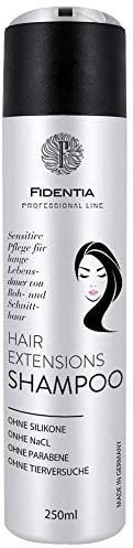 Fidentia Hair Extensions Shampoo | Sensitive ohne Silikone | Für Echthaar Tressen & Haarverlängerung (250 ml)