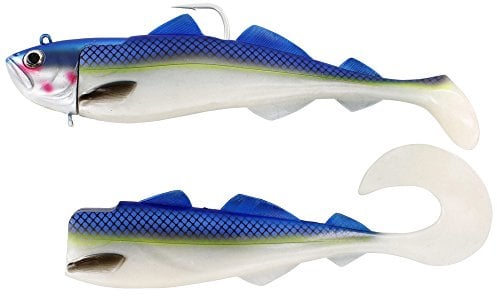 Westin Crazy Daisy - Señuelo de goma para pesca de mar, 18 cm, 180 g, para bacalao y bacalao, cebo de mar para Pilken & Jiggen, color azul perla