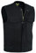 Leatherick Herren SOA Jeanskragen Motorradweste mit tiefen Taschen schwarz 4XL