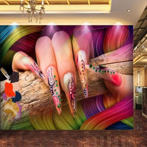 Fond d'écran_3d en trois dimensions mode maquillage salon de beauté fond d'écran de vêtements cosmétique ongles boutique décoration papier peint 3d murale papier peint Salon Chambre350cm×256cm