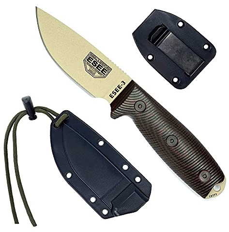 ESEE Model 3 3D Fixed Blade Desert, schwarz