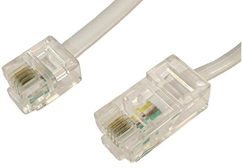 Cavo Ethernet da 15 m, da spina RJ11 a spina RJ45, modem ADSL a banda larga, colore bianco