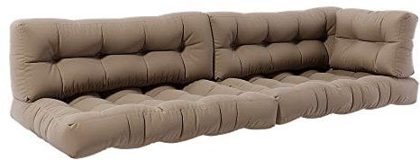 Vicco Palettenkissen Set Flocken, Outdoor Kissen, Stone, 5 Teile