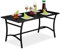 Relaxdays Gartentisch rechteckig, Garten, Terrasse & Balkon, robust & stabil, Metalltisch, HBT: 55,5x120x60 cm, schwarz