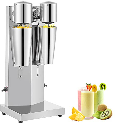 VEVOR Máquina de batido de doble cabeza,Leche Coctelera Eléctrica 180W+180W,Mezclador Comercial,Máquina De Espuma De Leche Para Mezclar Yogur/Leche/Proteína en Polvo/Cócteles/Batidos