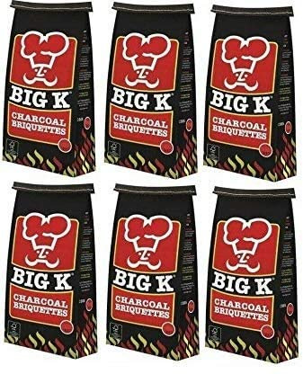Big K 18kg Real Charcoal Briquettes Char coal For BBQ Barbecues. Restaurant Charcoal
