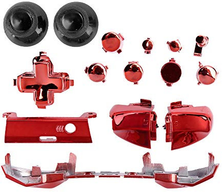 ASHATA Full Button Set für One, Bumpers Triggers Buttons D-Pad LB RB LT RT ABXY Tasten für One Slim Controller (rot)