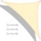 Teynewer Sun Shade Sail Triangle 2x2x2m Waterproof Shade Sail for Outdoor Garden Patio Party 98% UV Block Sunscreen Awning Canopy Sunsail with Free Rope, Cream