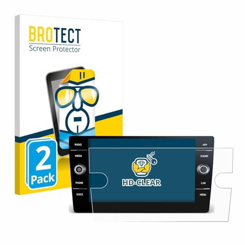 BROTECT Schutzfolie für Volkswagen T6 2021 Discover Media 8 | 2 Stück Transparenter Displayschutz Made in Germany Klare Displayschutz-Folie Clear Einfache Montage Case-Friendly