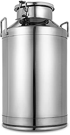 WSHA Milchkanne - 15-60L Edelstahl schwere Silikondichtung Dellenresistenter Milchtransporteimer - perfekt zum Lagern von Milch, Soße,25L(32x48cm)
