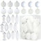 Prextex White 24-Piece Shatterproof Christmas Ball Ornaments - Glitter Balls, Christmas Tree Baubles Christmas Decorations, Exquisite Xmas Combo of 8 Christmas Balls and Shape Styles