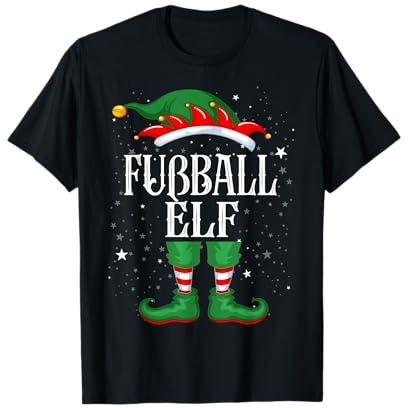 Elf Weihnachtsshirt Familien Outfit Partnerlook - Fußball Elf Weihnachten T-Shirt für Damen, Herren, Kinder, Unisex - Schwarz, Klein
