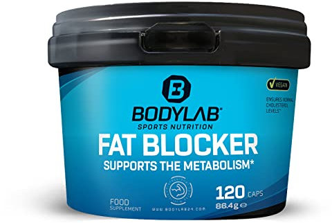Bodylab24 Fat Blocker 120 Kapseln, eine Kombination aus 90mg Vitamin C und 1500mg Chitosan, zur Unterstützung einer fettreduzierten Diät