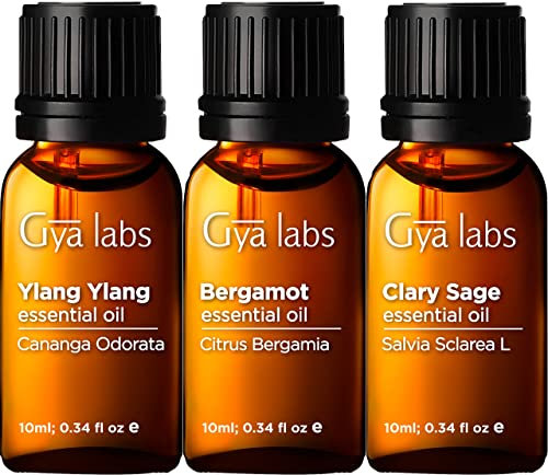 Gya Labs Ätherische Öle aus Ylang Ylang, Muskatellersalbei und Bergamotte (10 ml) – 3-in-1-Packung