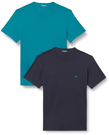 Emporio Armani Herren 2-Pack Crew Neck T-Shirt, Harbour Blue/Armani, L EU