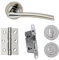 UAP Internal Door Handle Set with Lock – Complete Door Pack with Hinges, Thumb Turn & Fixings – Privacy Turn & Release (Falcon, Polished Chrome)