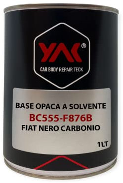 Base Opaca Solvente Carrozzeria Auto Moto Furgoni 1lt Vernice per Auto (FIAT F876/B - NERO CARBONIO MET.)