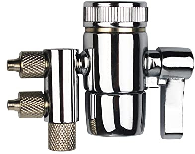 PAROAD 2-Way 1/4 Inch OD Chrome-Plated Faucet Switching Valve for Countertop Water Filter, Water Purifier, RO Reverse Osmosis Filter, Hose Tap Adapter