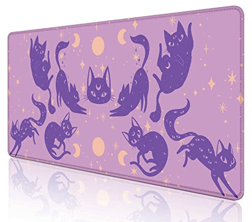 SXCKANG Grand tapis de souris de jeu pour bureau, sous-main kawaii rose, grand tapis de souris motif chat mignon, XXL, 90,9 x 40 cm