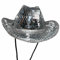 Rosixehird Discokugel Cowboyhut, Glitzernder Disco Spiegelhut, Pailletten Cowboyhut Disco Eimerhut Glitzernder Junggesellenabschied, Atemberaubender Partyhut Für Damen Und Herren, Tanz, Bühne, Club