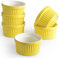 homEdge Lot de 6 ramequins en porcelaine, 240 ml, bol à crème glacée, pour crème brûlée, soufflé, pour pâtisserie, jaune
