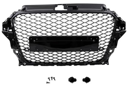 Wabendesign Kühlergrill schwarz glanz mit/ohne PDC kompatibel für Audi A3 8V 12-16 auch RS3 DM Autoteile 2-4025