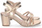 shoes&blues.es 74712-Sandalia de Tacon para Mujer, Comoda, con Palas Finas, Talon Abierto, y Cierre de Hebilla, Primavera Verano 2023. Talla 40 Champan