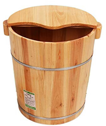 ZILOOK Eimer für Fußbad, Saunazubehör Saunaeimer Wassereimer, handgefertigte Holz-Fußbadewannen, Fußentspannungsfass (Farbe: B) Dekoration