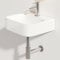 EMKE Waschbecken Aufsatzwaschbecken, Hängewaschbecken für Badezimmer Gäste WC 44 x 40 x 13 cm, Eckig Handwaschbecken Klein Waschbecken Waschschale Wandwaschbecken Waschtisch Weiß