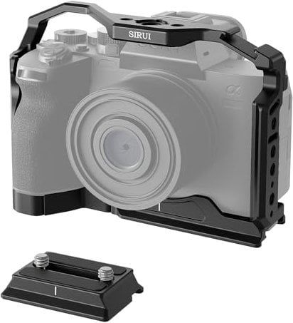 SIRUI Gabbia per Fotocamera Alpha 7R V, Alpha 7 IV, Alpha 7R IV, Alpha 7 S III, Alpha 1 con Piastra QR 2 in 1 per Arca, Gabbia Fotografica Completa con Manfrotto Buit-in Arca-Type Base, AM-A7-CT