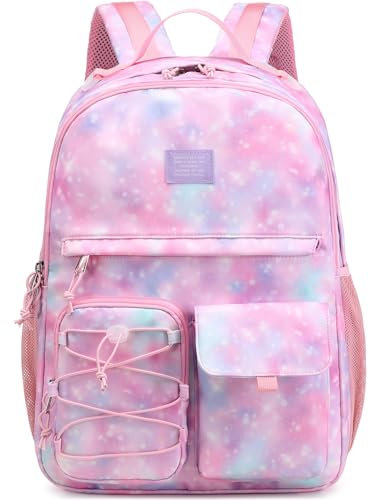 Lohol Galaxie Aufdruck Schulrucksack für Mädchen, Langlebig Rucksack Schule Must-Have, Rucksack Kinder Tragen Sie für Schule, Urlaub & Mehr, Mit Laptop-Tasche (Galaxie B)